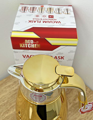 Arabic Vacuum Flask – Kahwa – Coffee – Keeps Hot & Cold – 1 Liter – GOLD