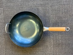 13.5″ Carbon Steel Flat Bottom Wok Hand Hammered,Pre-Seasoned,Works on All Stove