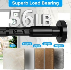 Tension Curtain Rod，40-86IN(3.33-7.17Ft) One-Click Fast Extension Rod Easy to