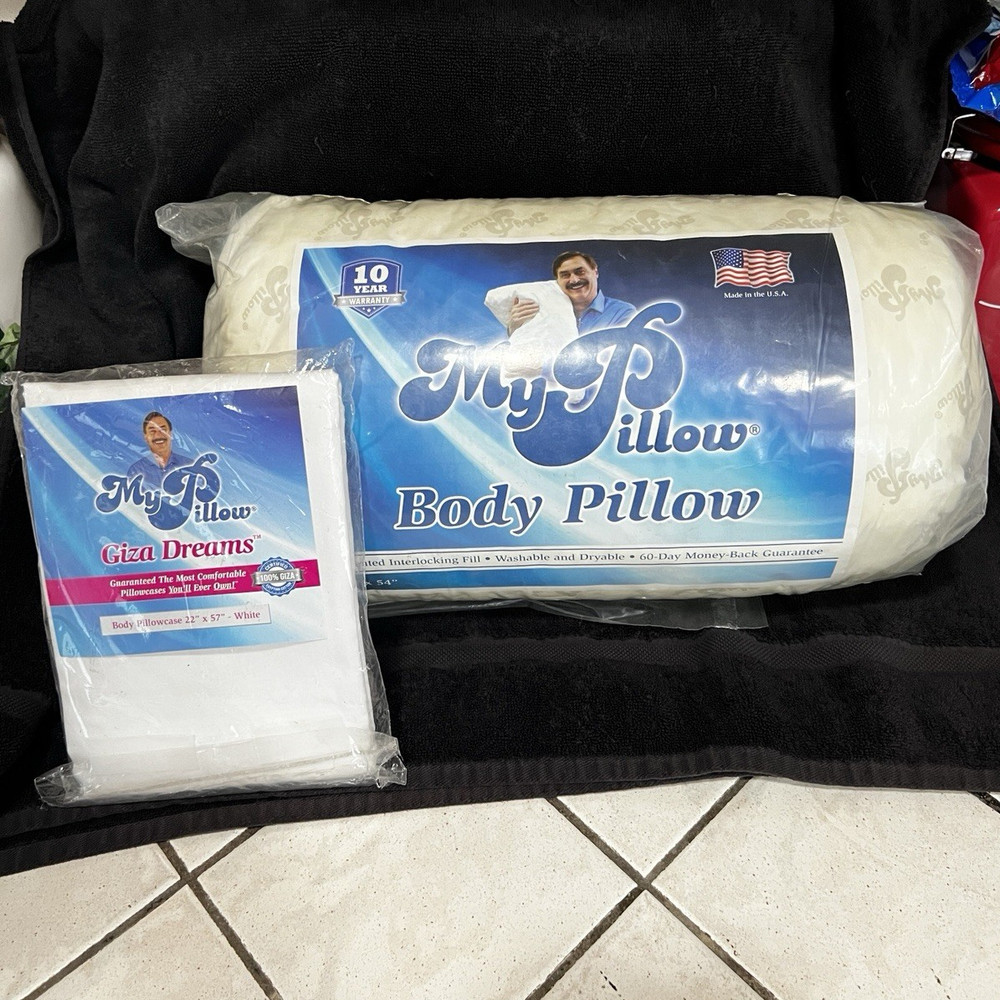 MyPillow Body Pillow 18×54 White Patented Interlocking Fill Washable Dryable
