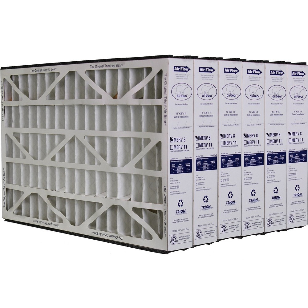 Trion Air Bear 255649-101 (6 Pack) Pleated Furnace Air Filter 16″x25″x3″ MERV 8