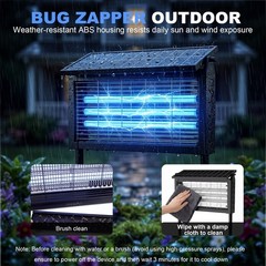Solar Bug Zapper Outdoor Cordless Fly Trap Insect Zapper 4500V Mosquito Zapper