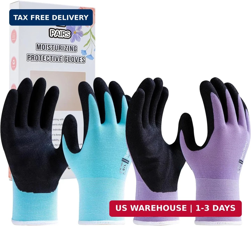 HandLove Gardening Gloves for Women, 2 Pairs, Hyaluronic Acid Moisturizing Glove