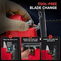 Jigsaw for Milwaukee 18V Battery, Cordless Jig Saw Tool, Brushless Motor, Variab