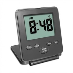 Digital Travel Alarm Clock – No Bells, Whistles, Simple 7 x 8 cm, Black