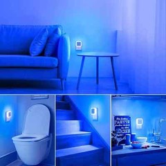 6Pcs Plug-in LED Night Lights Lamp Dusk to Dawn Sensor Hallway Kitchen Bathroom