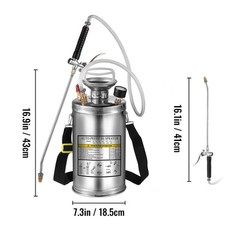 1.5Gal/6L Stainless Steel Sprayer Ground Cleaning Garden Brass Extension GREAT