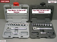 CRAFTSMAN TOOLS 1/4″ or 3/8″ SOCKET RATCHET SET – SAE OR METRIC – YOUR CHOICE