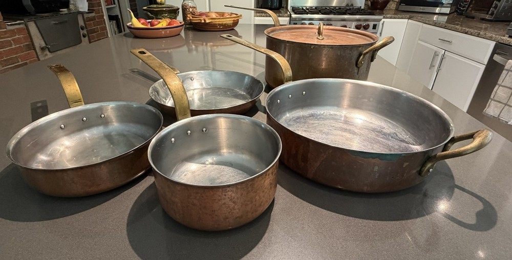 Vintage de Buyer Inocuivre 5-Piece Copper Cookware Set – Made in France