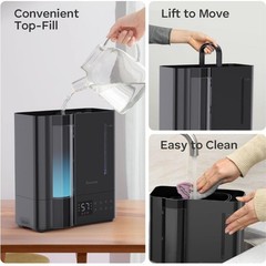 BREEZOME 8L Humidifier Both Warm And Cool Mist Top Fill, Essential Oil Diffuser
