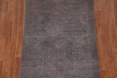 Over-Dyed Traditional Area Rug 4×6 Hand-knotted Wool Vintage Brown for Any Room