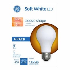 GE Lighting 99176 Frosted Finish Light Bulb General Purpose Classic Shape A19