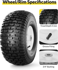 15X6.00-6Nhs Lawn Mower Tires and Wheels, Riding Lawn Mower and Garden Tractor F