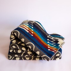 ALPACA WOOL BLANKET THROW XL KING 90×75 REVERSIBLE THICK & WARM HANDMADE ECUADOR