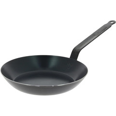 De Buyer Blue Carbon Steel Fry Pan 2mm Thick 9.5” Diameter, 6.9” Cooking Surface