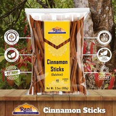 Rani Cinnamon Sticks 3.5oz (100g) ~ 18-22 Sticks 3 Inches in Length Cassia Round