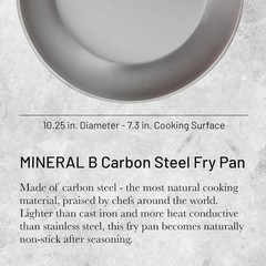 De Buyer 5610.26 Mineral B Round Carbon Steel Fry Pan, 10.2-Inch, Silver