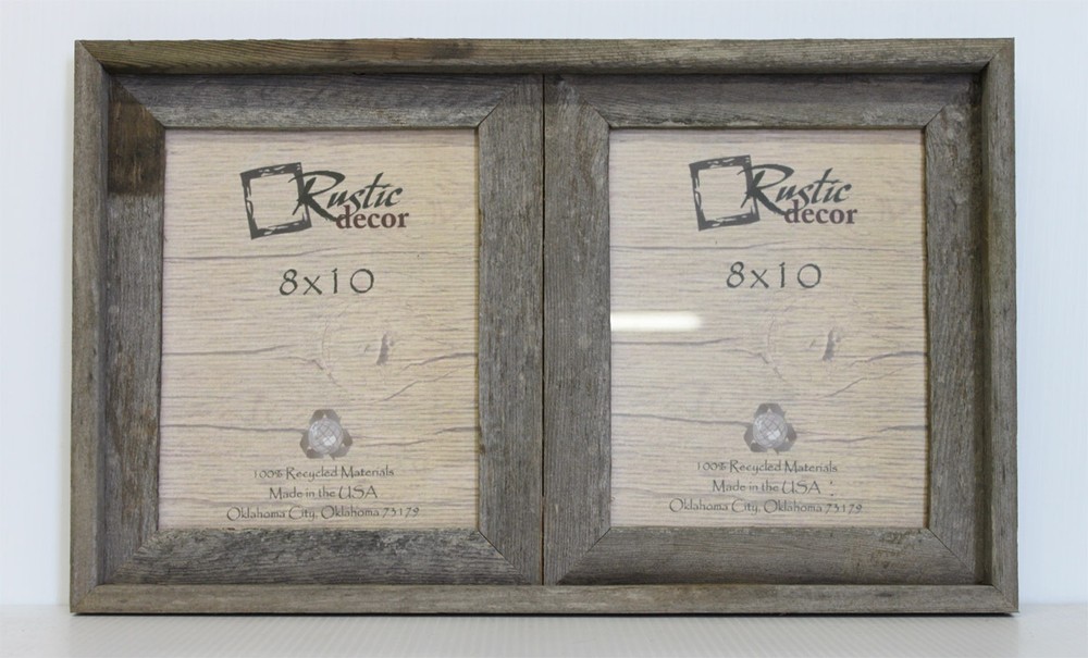 8×10-2.5″ Wide Reclaimed Rustic Barn Wood Collage Frame – Holds 2 Photos