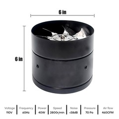 4/6/8/10″ Inline Duct Vent Blower Booster Fan 110V Ceiling Bathroom Ventilation
