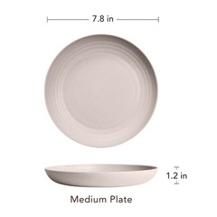 Lightweight Wheat Straw Plates – 4Pack Unbreakable Dishes and Plate Set, Dish…