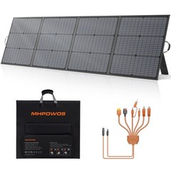 MHPOWOS 220W Portable Solar Panel Foldable IP67 7-in-1 Cable for Power Station