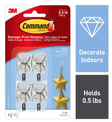 3 Packs 3M Command 4 Small Wire Hooks & 5 Adhesive Strips Per Pack Max 0.5 lb