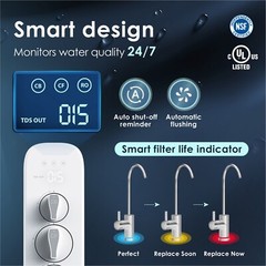 Waterdrop G3 Reverse Osmosis System, NSF Certified, Tankless, Under Sink System