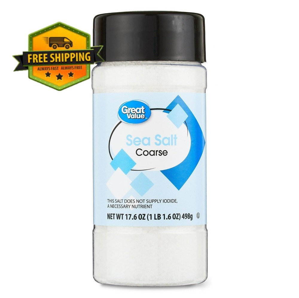 Great Value Coarse Sea Salt, 17.6 oz Container
