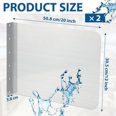2 Pcs Stainless Steel Side Splash Guard for Sink 20 X 12 Inch Wall Mount Guard w