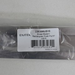 Emtek 220306US15 Brass Modern Rectangular Flush Pull 6″ in Satin Nickel, 1 Each