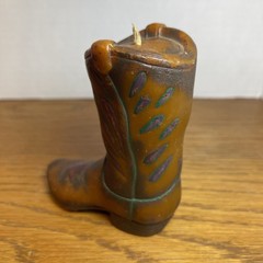 Novalty Hand Made Western Boot Candle Hand Made 4.4in Tall