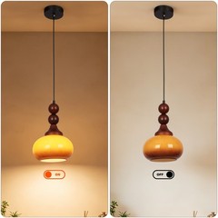 7in Mid Ancient Style Caramel Colored Glass Pendant Light, Home Decoration Light
