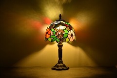 Tiffany Table Lamp Bedside Lamp Floral Stained Glass Lamp Desk Light H14″