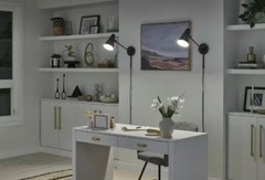 KICHLER Sylvia 19.75 in. 1-Light Black Office Indoor Wall Sconce Light