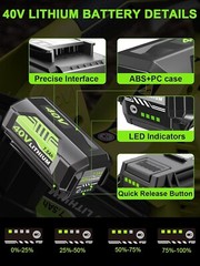 For RYOBI 40V Lithium-Ion 4Ah High Capacity Battery OP40404VNM Battery /Charger