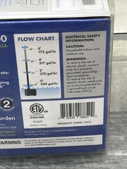 Aquagarden Universal Hydroponic & Aquaponic Water Pump 300-500 Gal/Hr. {G7}.