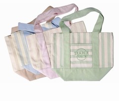 Trader Joe’s Mini Tote Bag 4-Pack Set Pink Blue Green Beige New
