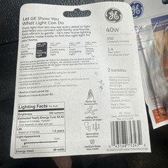 6 – GE 40 Watt Auradescent Multi-Use Bulbs Flame (F15)