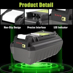 40V 6.0Ah Lithium Battery & Rapid Charger Kit for Ryobi 40 Volt Batteries
