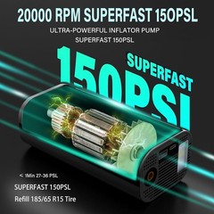 150 PSI Air Compressor Tire Inflator Fits Car Motorcycle Bike Tires Air Pump US