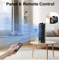 13” Tower Fan for Bedroom, Quiet Cooling Desk Fan with Remote, 80° Oscillating