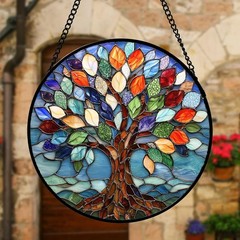 Tree of Life Stained Glass Suncatcher 9.8 in