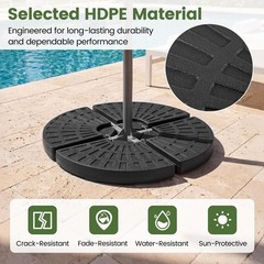 4 Piece 140 Lbs Umbrella Base, Offset Umbrella Weights with Black 140.0 Pounds