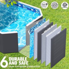 Durable Non Inflatable 90x50x20 Foldable Pool With Canopy For Adults And Kids