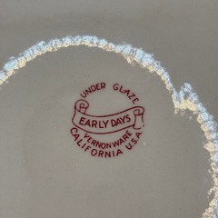Vernon Ware Early Days California Red Transferware 14in Platter San Francisco