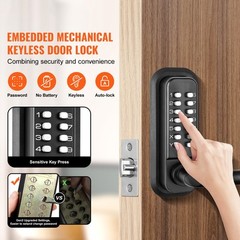 VEVOR Mechanical Keyless Entry Door Lock 14 Digit Keypad and Handle Embedded
