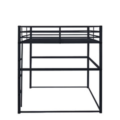 Full Metal Loft Bed w/Safety Rails+Ladder for Kids/Teens/Adults Space-Saver