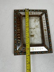 Vintage Style Mirrored Floral Picture Frame by Tunisia Italy