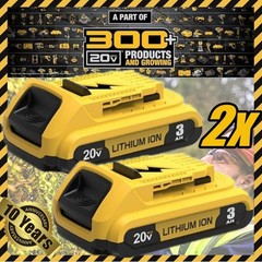2PACK Dewalt DCB203 20V Max Battery 3.0Ah Lithium Ion Li-Ion 20 Volt /Charger