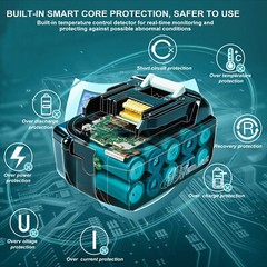 Pack For Makita 18V 8.0Ah LXT Lithium-Ion Battery BL1830 BL1840 BL1860B BL1850